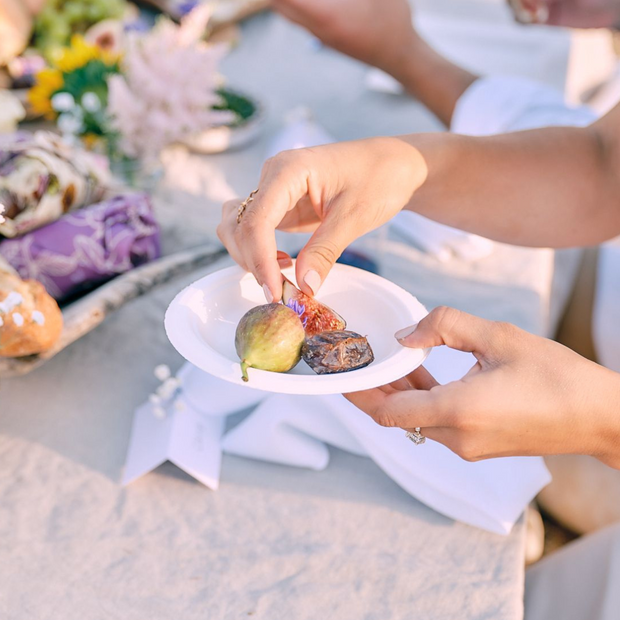 Repurpose 100% Compostable 6” Dessert Plates on a picnic