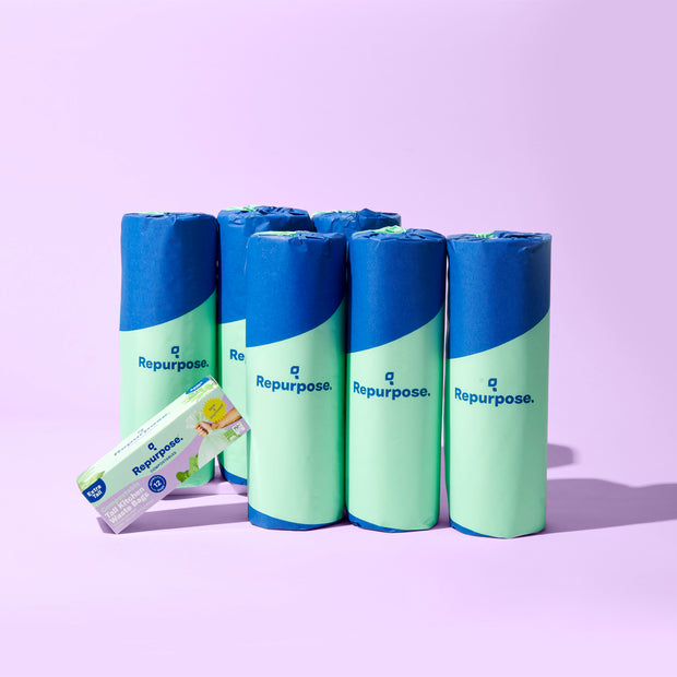 Repurpose Spotless Bundle & Packaging, featuring Repurpose Premium Bamboo Paper Towels and Repurpose Tall Kitchen Bag (13 gal)