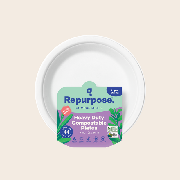 Repurpose 100% Compostable 9” Everyday Plates & Packaging