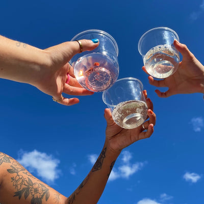Repurpose Party Bundle is here for all celebrations. Cheers to our Repurpose 100% Compostable 12oz Stemless Wine Cups! Serve with rosé or white wine.